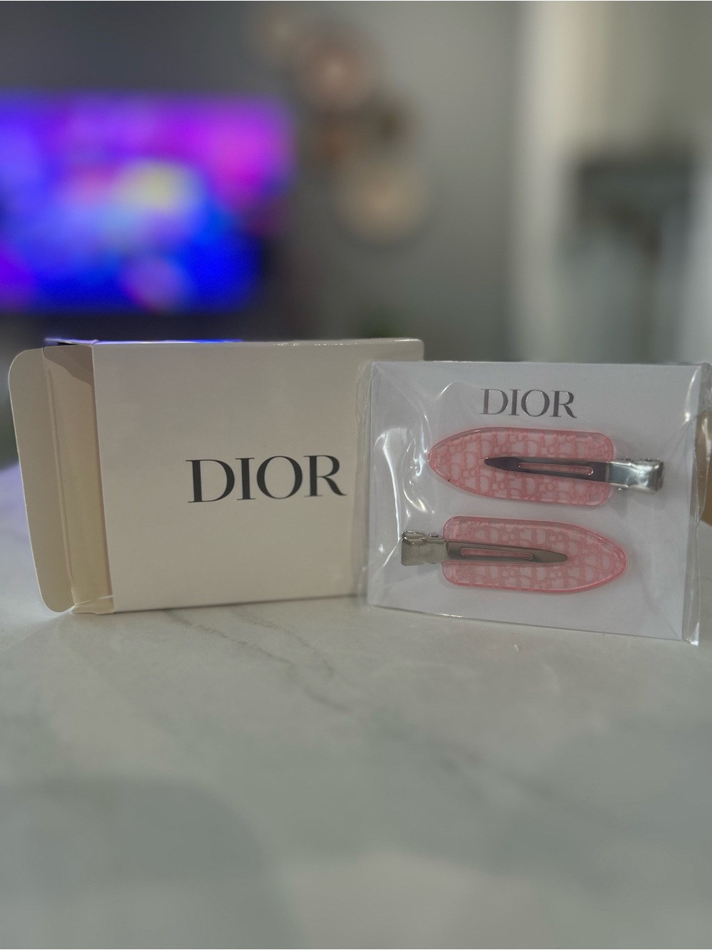 Dior Pink Logo Snap Hair Clips Set